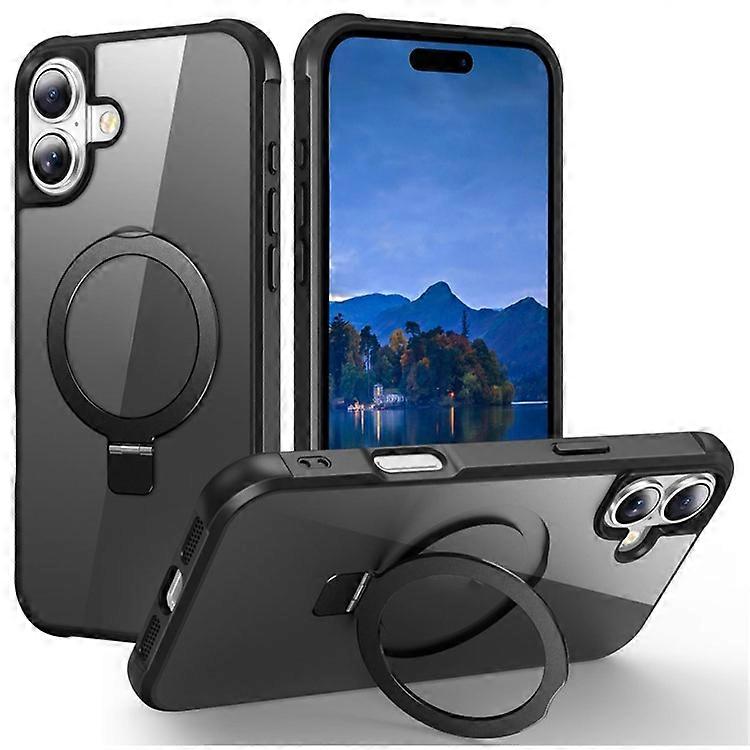 Compatible For iPhone 16 Plus Case Compatible with MagSafe Ring Holder Kickstand TPU+PC Phone Cover