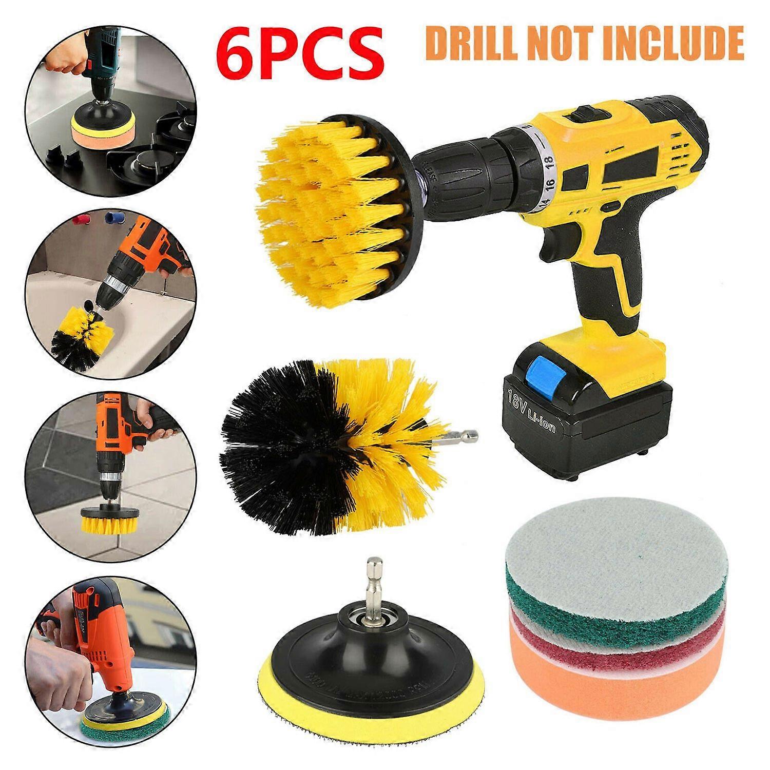 6Pcs Scrub Drill Brush Multi-purpose Kit Power Drill Cleaning Attachments All Purpose Deep Clean