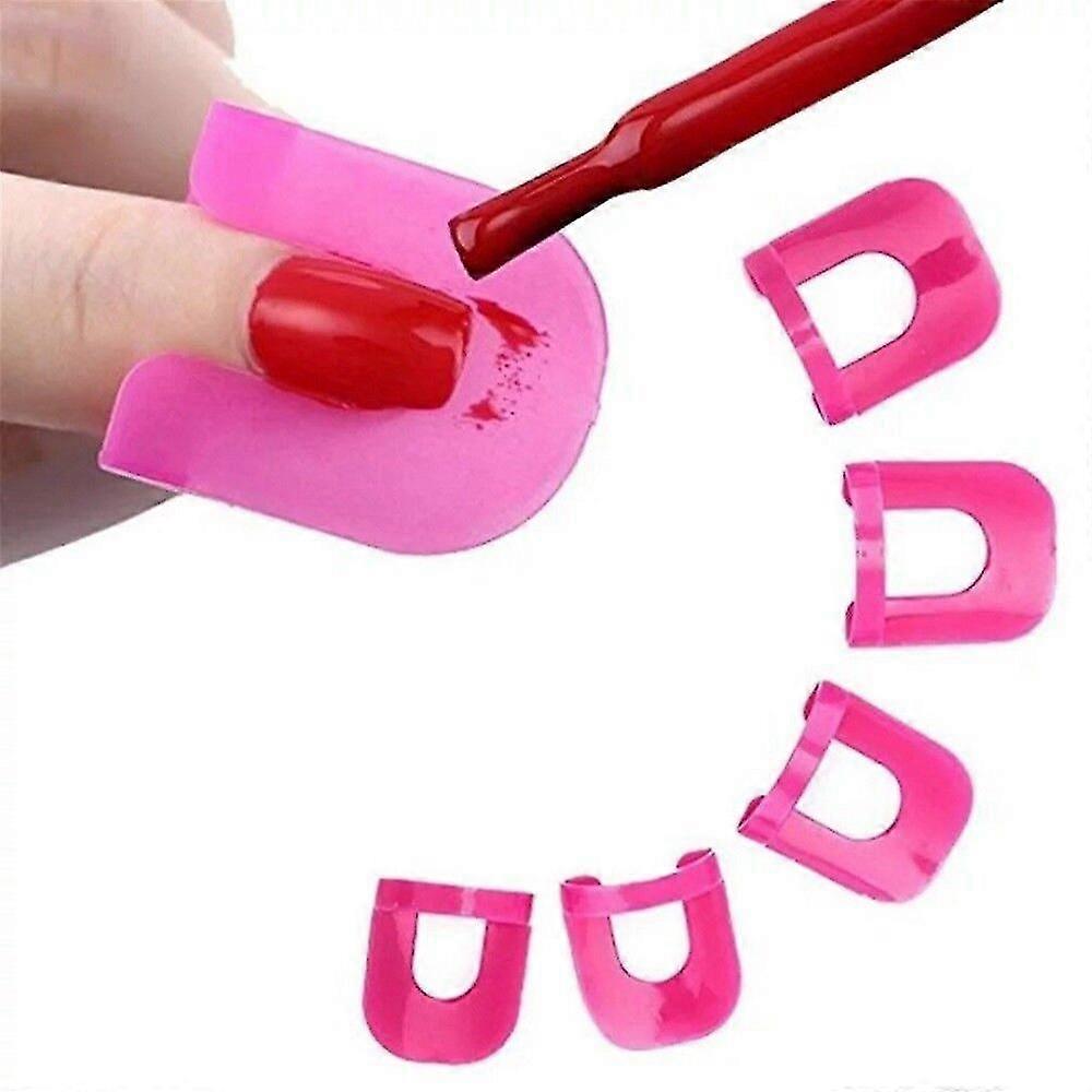 26Ps Nail Polish Protector for Finger U Shape Nail Polish Stencil Reusable Cover