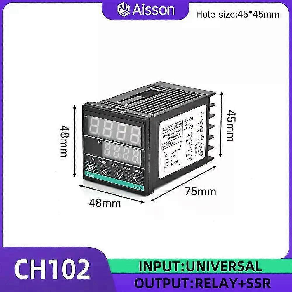 Fsw Dual Relay Output PID Temperature Controller Digital Display Thermostat CH102 CH402 CH702 CH902 AC110V-240V 0-400