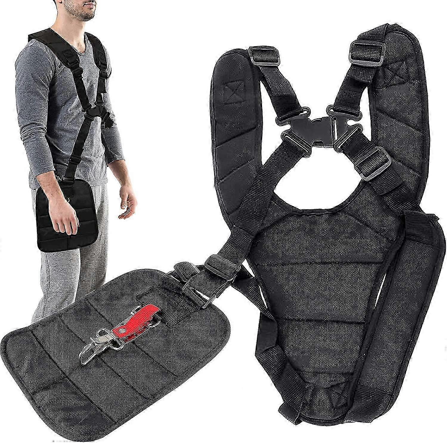 Black Trimmer Shoulder Strap, Double Shoulder Trimmer Harness Adjustable Strap