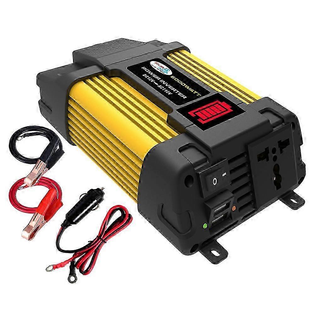 Car Power Inverter LED Battery Display Dual USB Inverter Modified Sine Wave Multiple Protection for Automobile RV