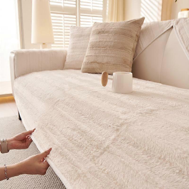 Winter Velvet Sofa Cushion Thickened Non-Slip Living Room Sofa Set Luxury Sofa Armrest Backrest Dust Decorative Pillow Cover