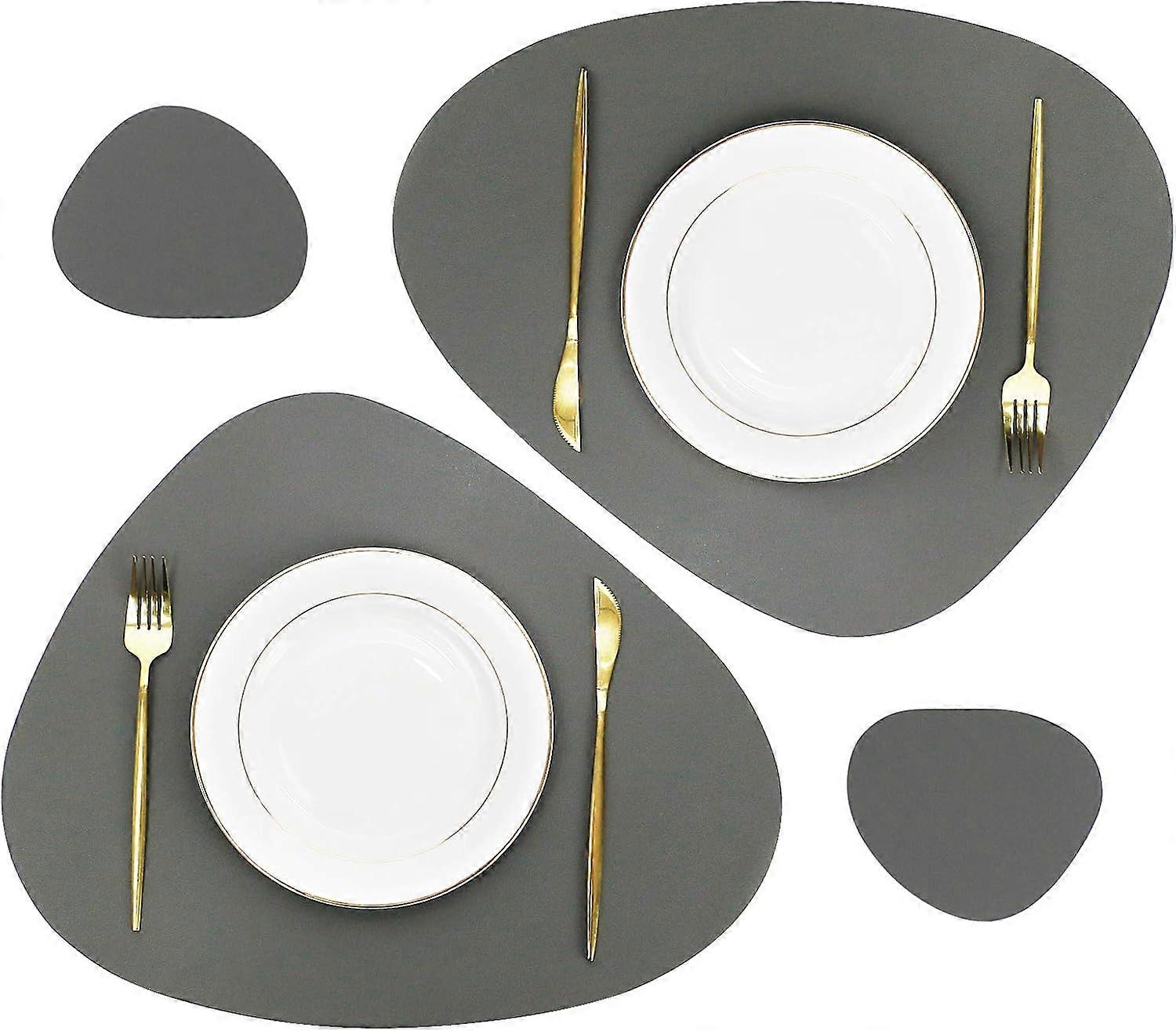 Placemat Set Recycled Leather Table Mat Kitchen Table Decoration