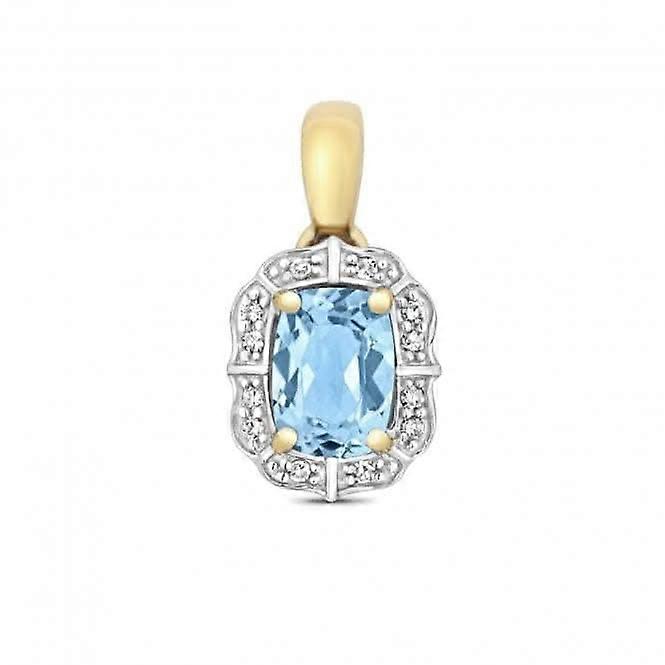 Diamond And Light Swiss Blue Topaz Pend Pendant PD250BT