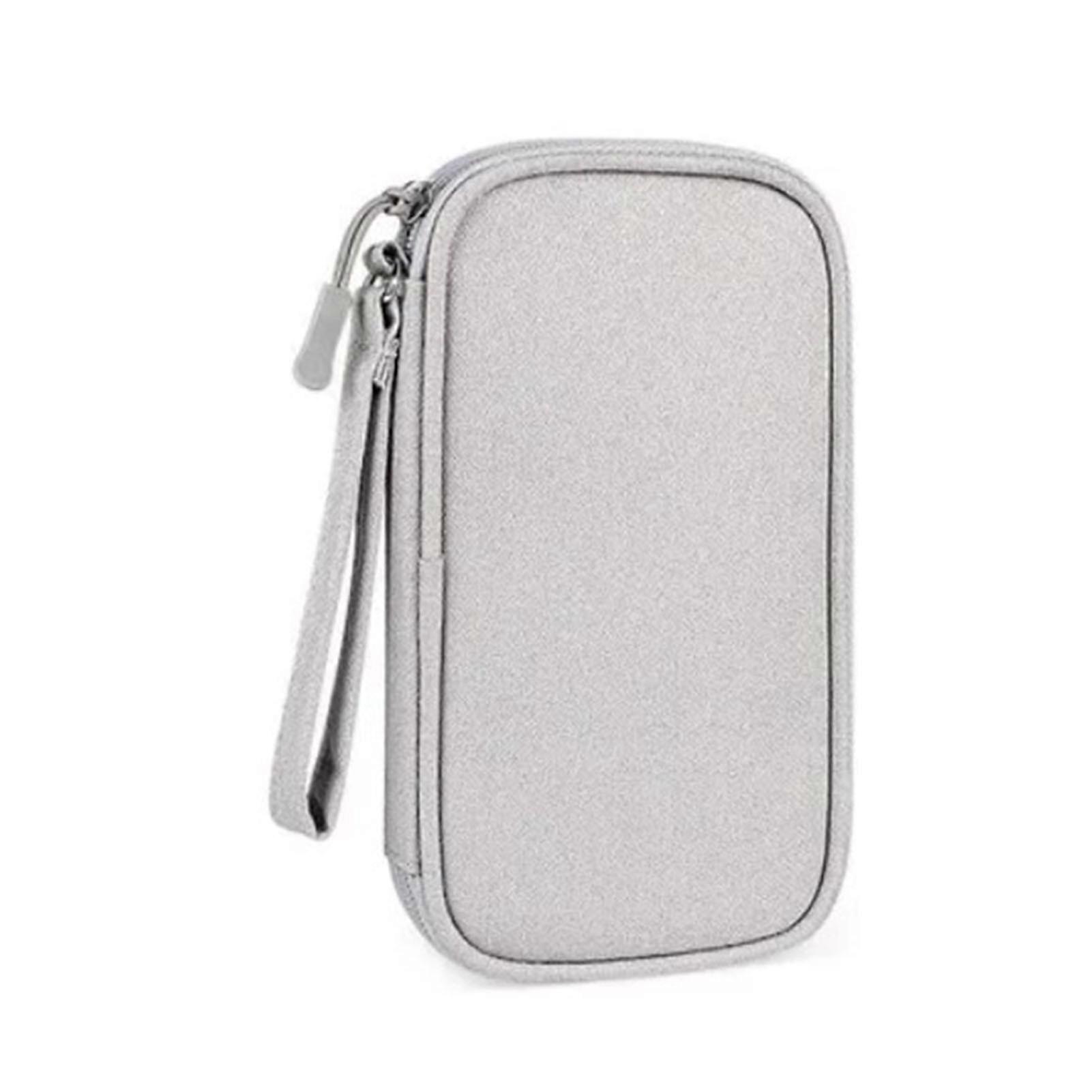 Digital Accessory Storage Bag Small Grey Multi Layers Nylon Electronics Organizer for Travel