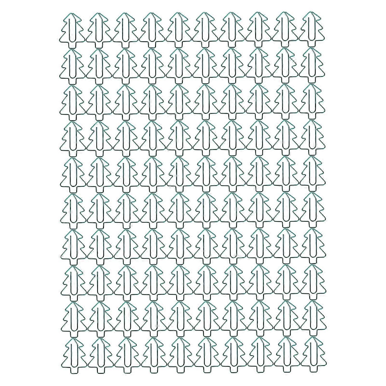 100Pcs Paper Clips Cute Unique Tree Shape Electroplating Process Lightweight Portable Metal Paperclip