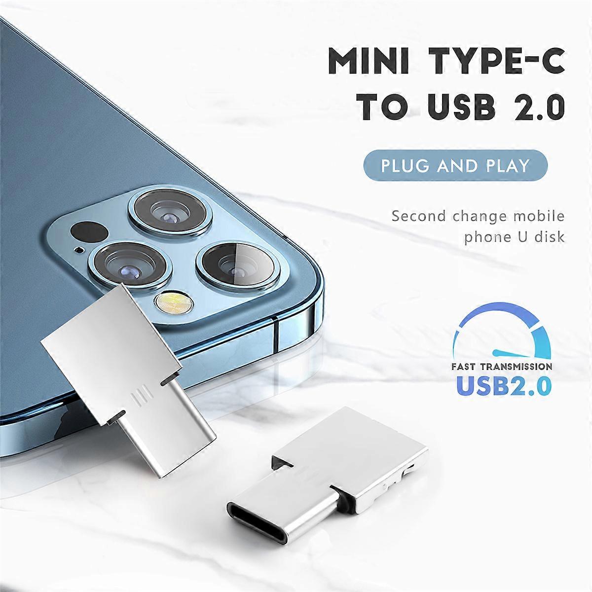 5pcs Ultra Mini Type-C USB-C to USB 2.0 OTG Adapter