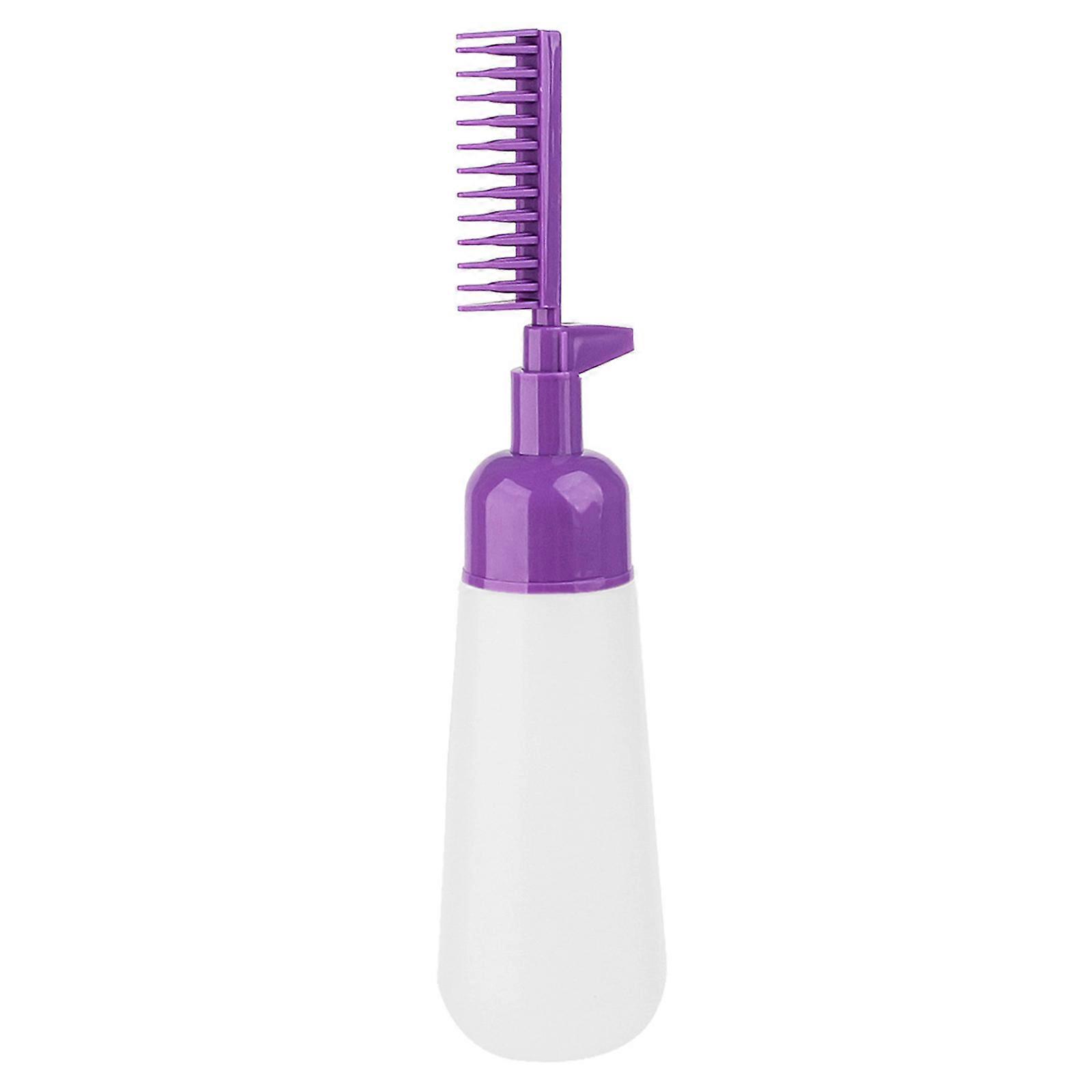 2 in 1 Hair Oil Applicator Bottle Root Comb Applicator Bottle Hairs Dye Bottle with Comb for Hair Oiling Applicator Purple