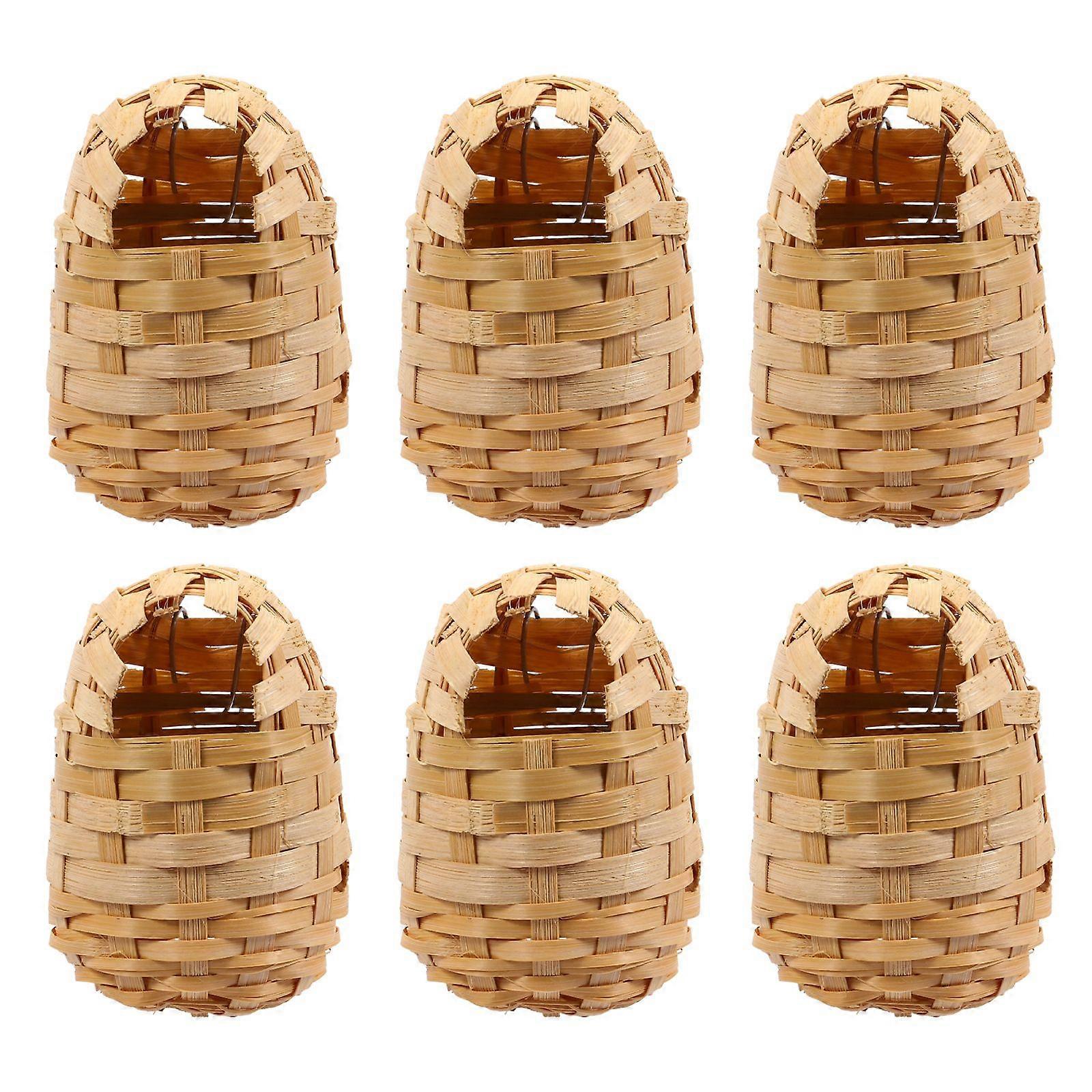 6 stuks wilde vogels rustplaats handgeweven vogels nest winter vogel huis met haken
