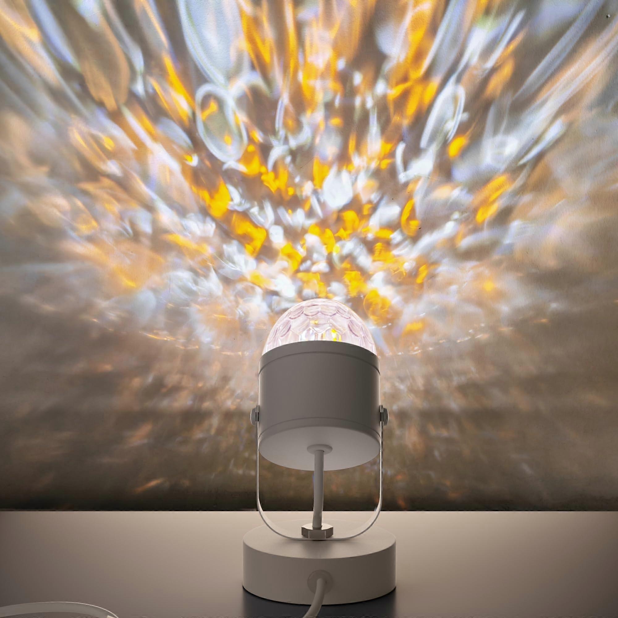 Table Lamp with Dynamic Ocean Wave and Color Changing Ambient Light for Room Party Decoration