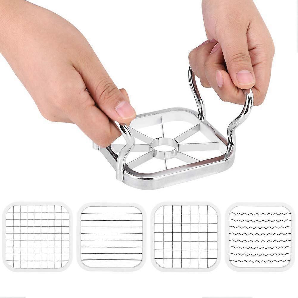 5-in-1 Stainless Steel French Fry Cutter and Vegetable Chopper for Potatoes, Fruits, and Mushrooms - Kitchen Essential Tool
