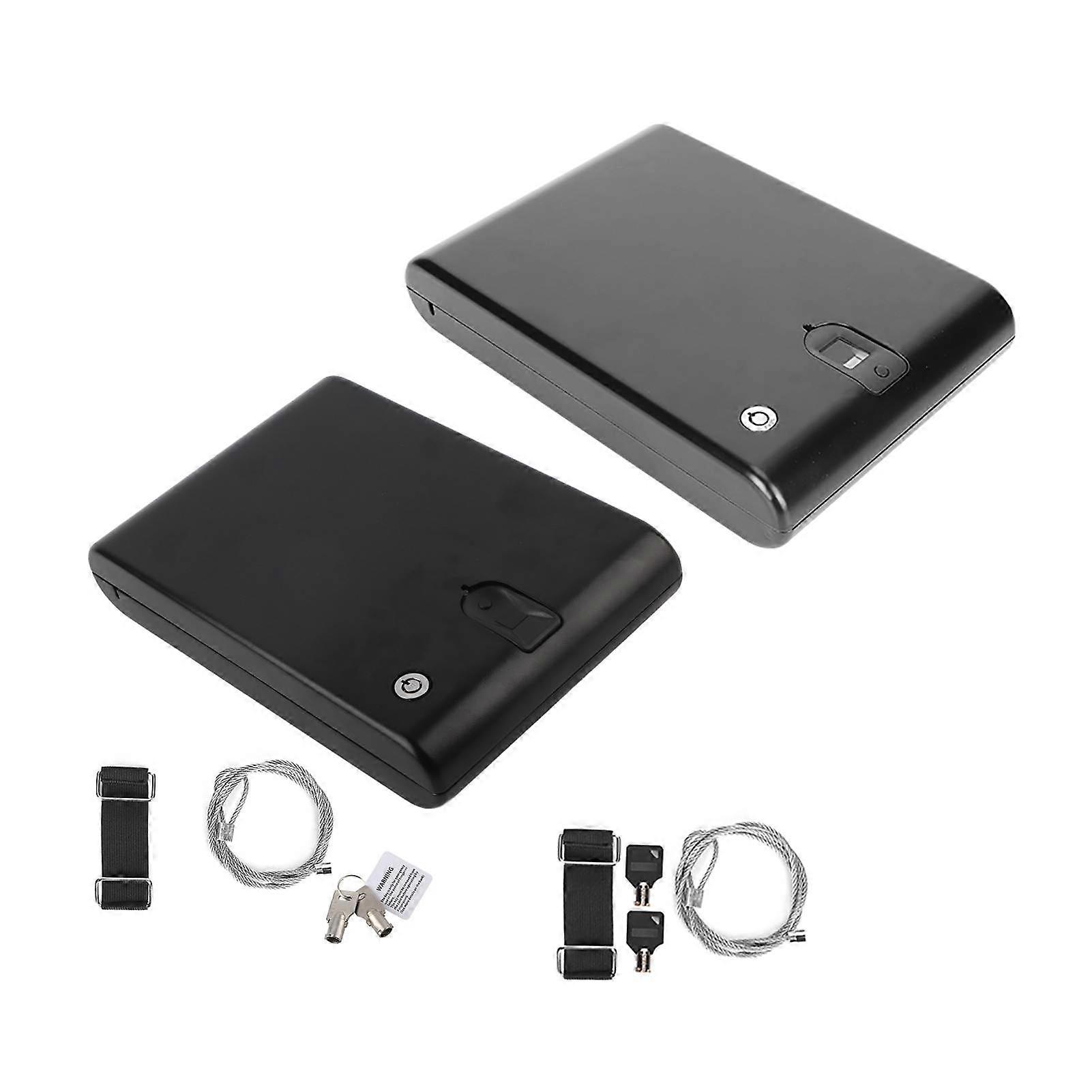 Portable Safe Valuables Jewelry Storage Box Fingerprint and Spare Key Lock275 x 190 x 50( mm )