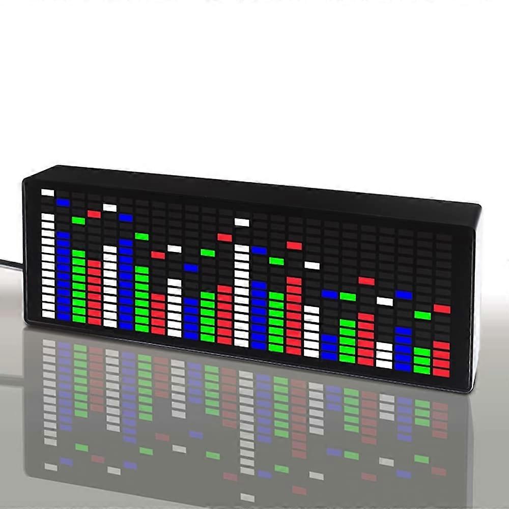 Audio Spectrum Analyzer Display Clock with Alarm and 1624 Segment Rhythm Colorful LED Music Spectrum for Car