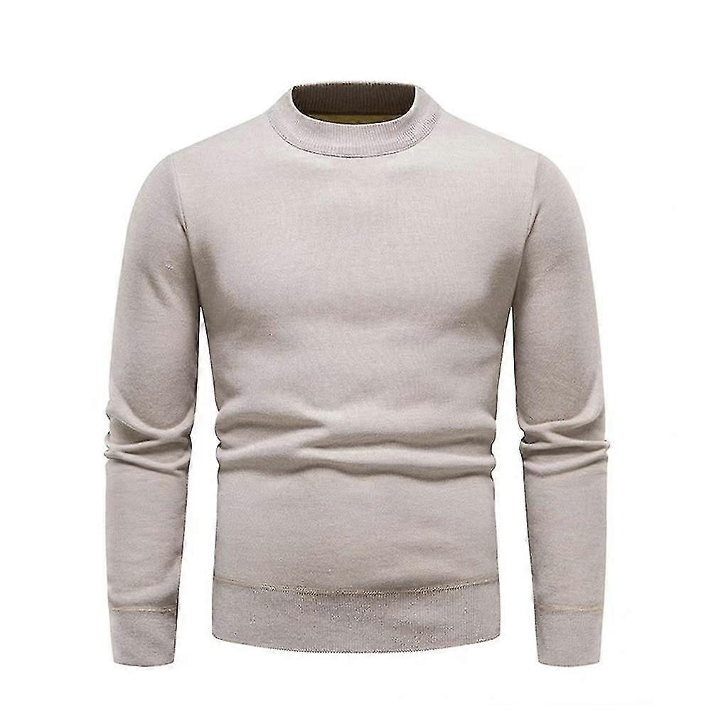 Herren-Oberteile, Rundhalsausschnitt, Langarm-Pullover, lässig, einfarbig, bequem @BUGU