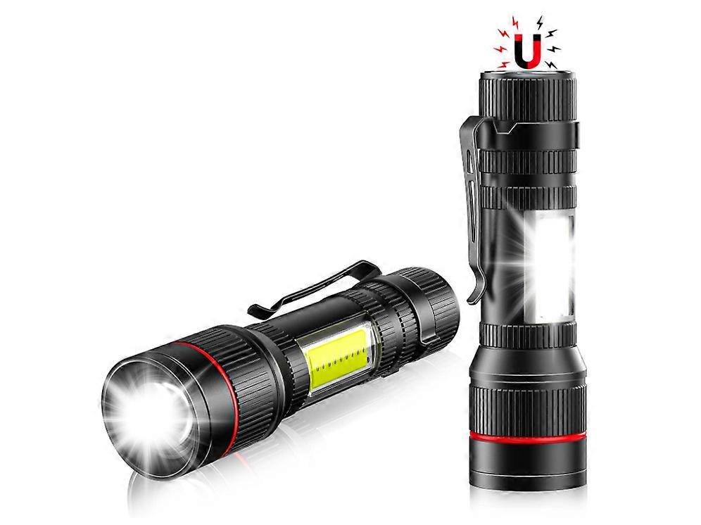 Rechargeable Flashlight 2 Pack, 2000 Lumen Super Bright Flash Light, 3 Lighting Modes, Zoomable, Portable Flash Lights for Camping Home(Black)