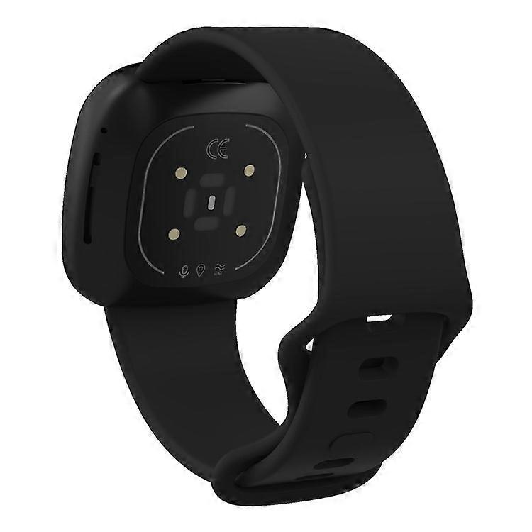 Compatible For Fitbit Versa 4 / Versa 3 / Sense 2 / Sense Silicone Watch Band Solid Color Adjustable Wrist Strap, Size: S