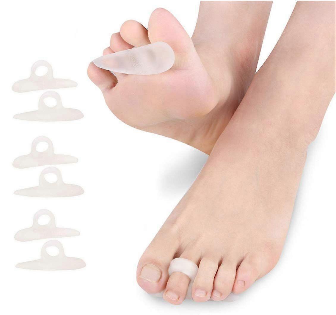 6 Pieces Hammer Toe Cushion - Hammer Toe Gel Pad Corrector Straightener For Curly, Bent, Claw Mallet Toe Relief - Gel Support Left Right Crest Cush