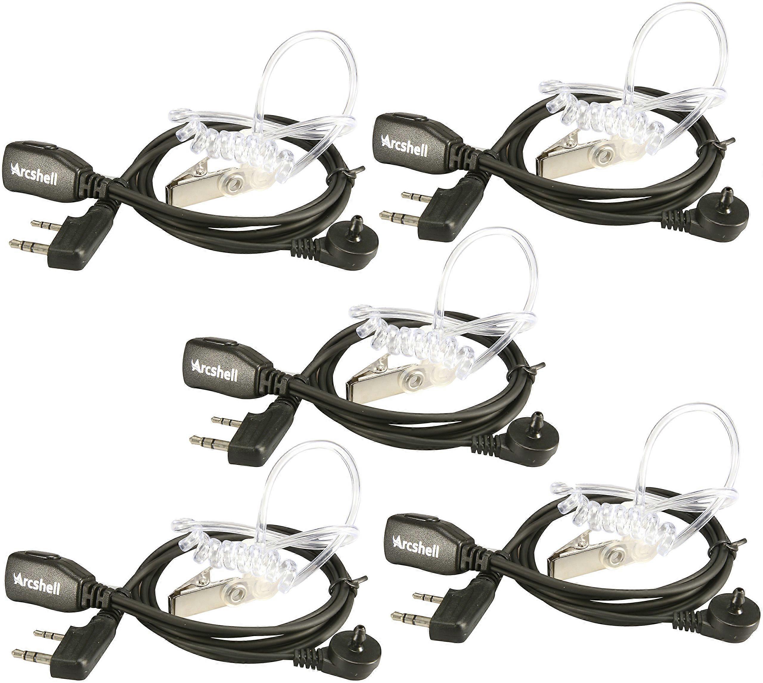 Acoustic Tube Earpiece 5 Pack For Two-Way Radios - Clear Tube, Standard Size, Compatible With Radios