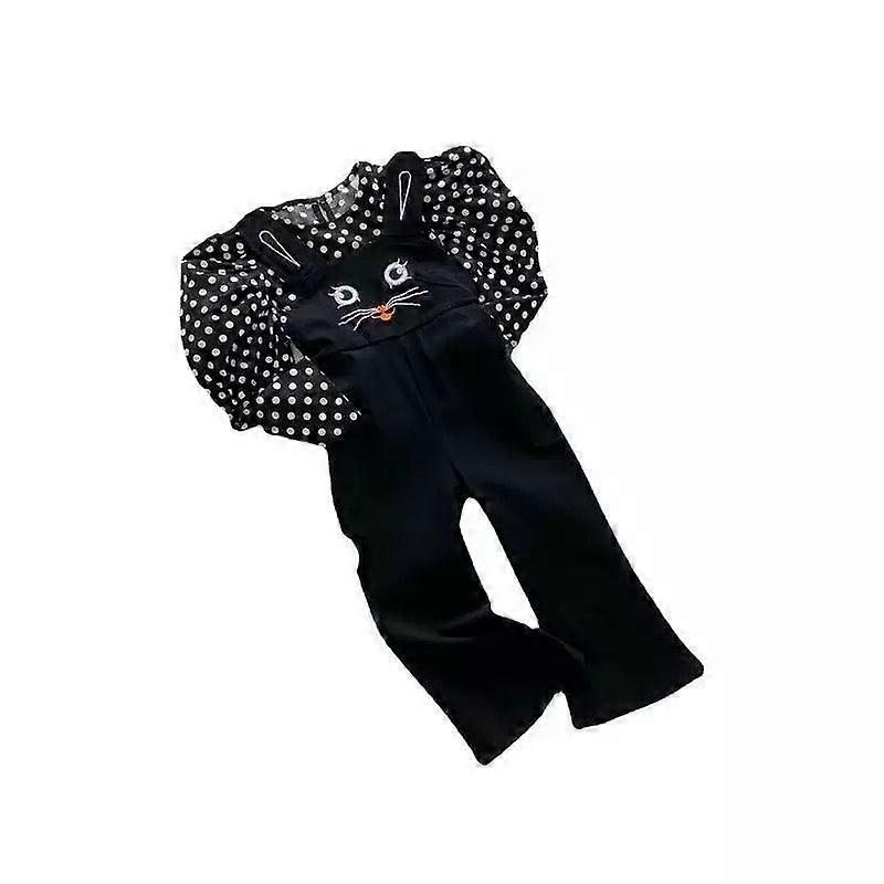 Little Girls Sleeveless Flared Suspended Pants