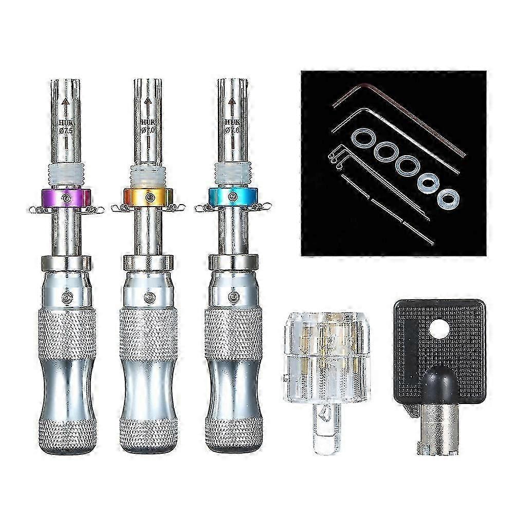 Tubular Lock Pick Set with Transparent Lock Practice Locksmith Tools Lock Picking Kit for Beginners Edition Ab