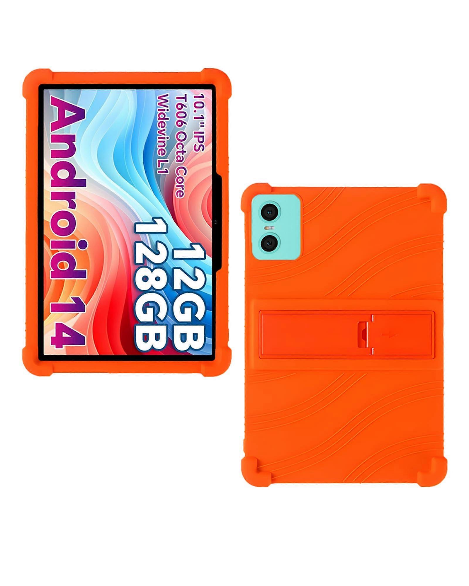 Case for Odea A10 Android 14 Tablet - 10 Inch Soft Silicone Cover in Orange - Durable Protection and Stylish Design