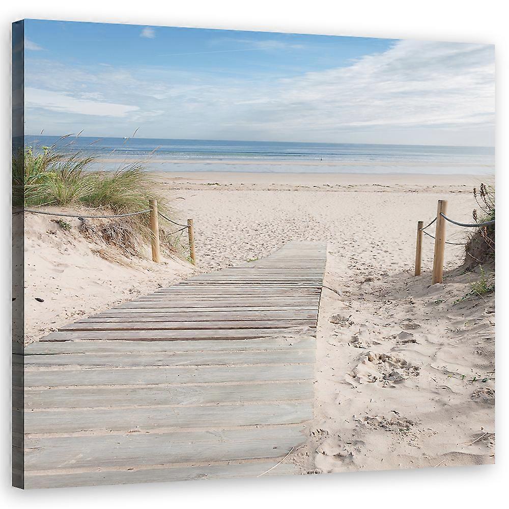 Leinwandbild, Meer Sand Landschaft - 40x40