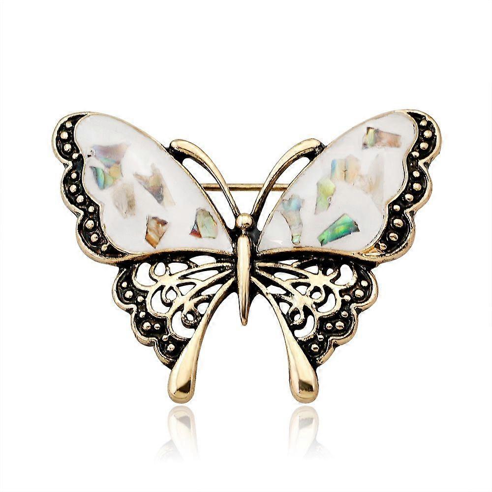 High-grade shell material butterfly brooch