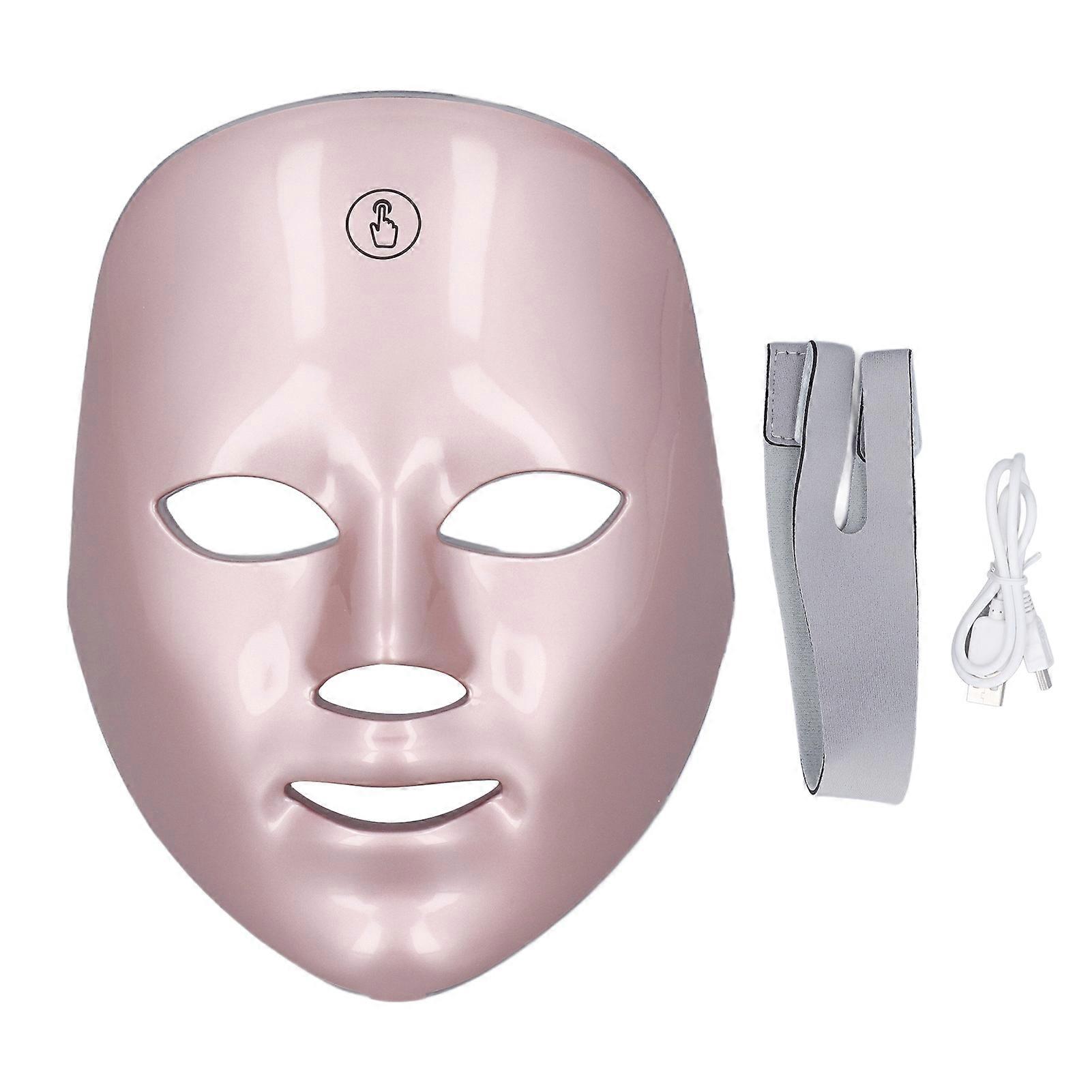 7 אור הוביל טיפוח פנים אנטי אייג'ינג פוטון הצערת עור LED יופי כיסוי פנים לשימוש ביתי רוז גולד