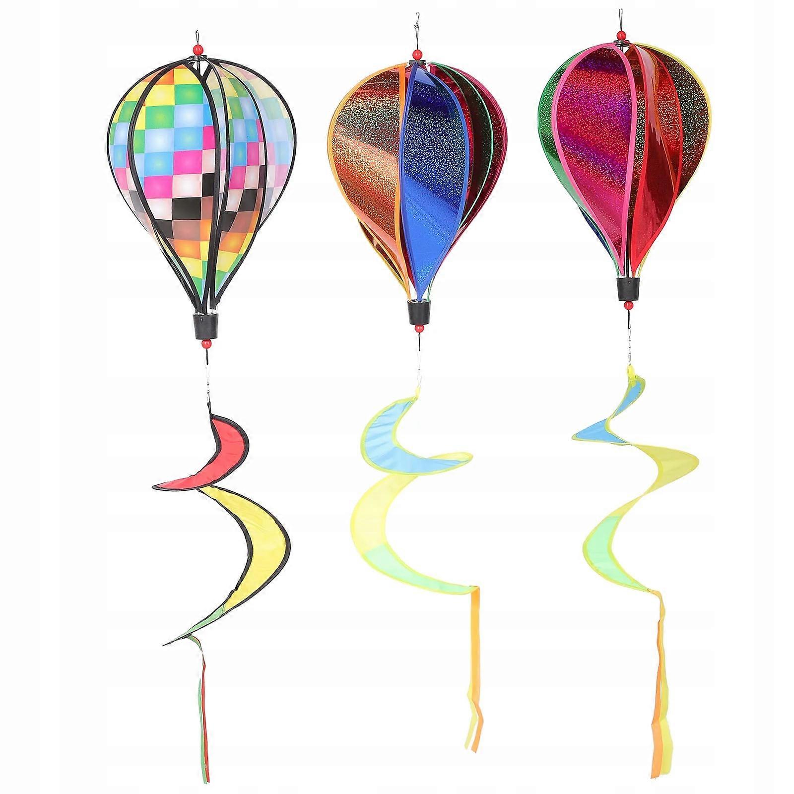 3pcs Garden Windmill Spinner Hot Air Balloon