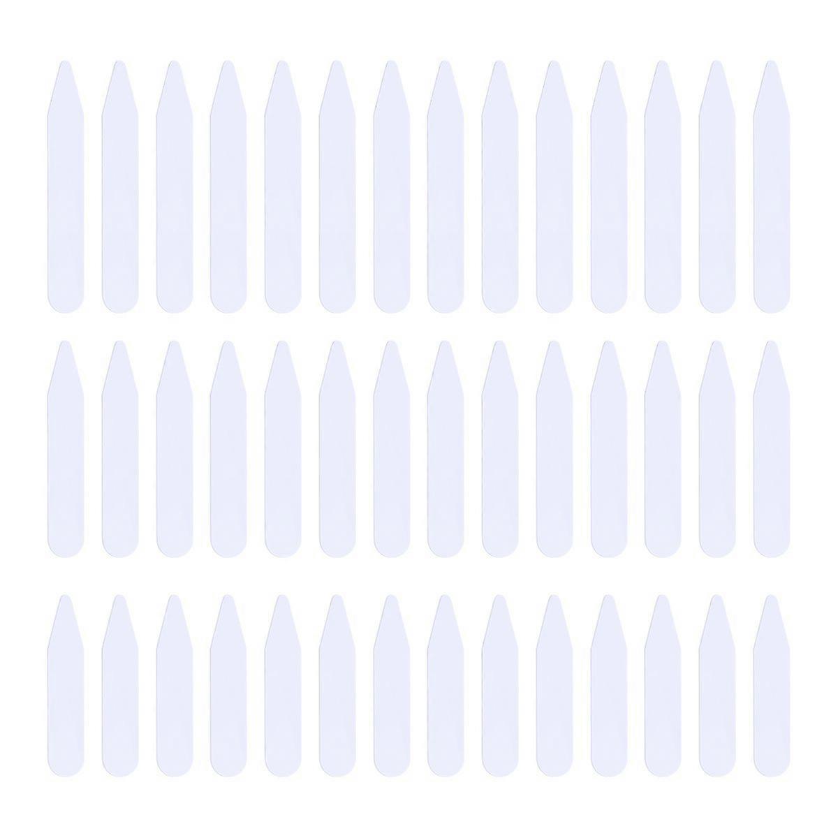 NUOLUX 200PCS Plastic White Collar Stays Bones Stiffeners in 3 Sizes