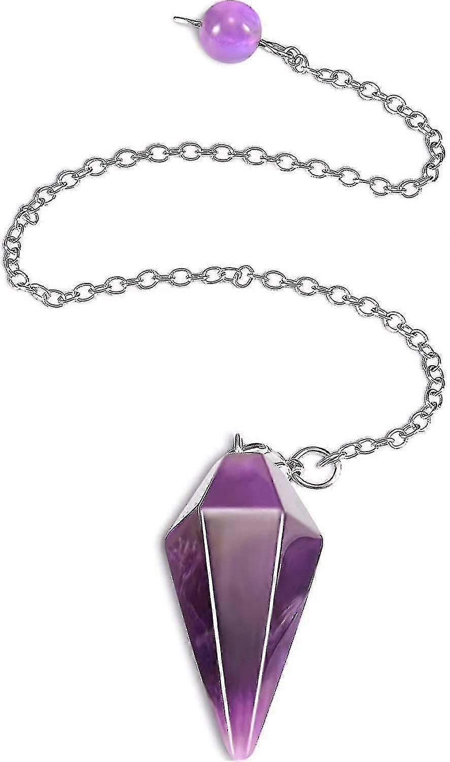 Amethyst Mst Pendulum Vinta Hexagonal Pendulum For Dowsing Chakra Reiki Divinat