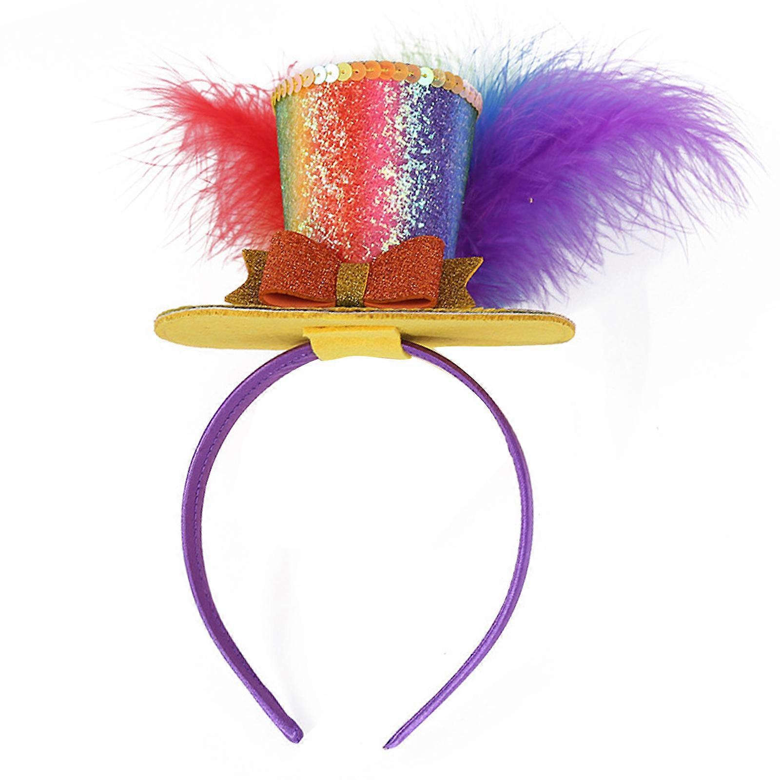 Small Hat Hairband With Elastic Band For Girls Festival Celebration Gathering Lovely Sequined Headbands for Parties Style 4