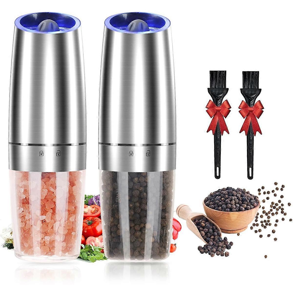 Electric Salt and Pepper Grinder Set, Battery Powered