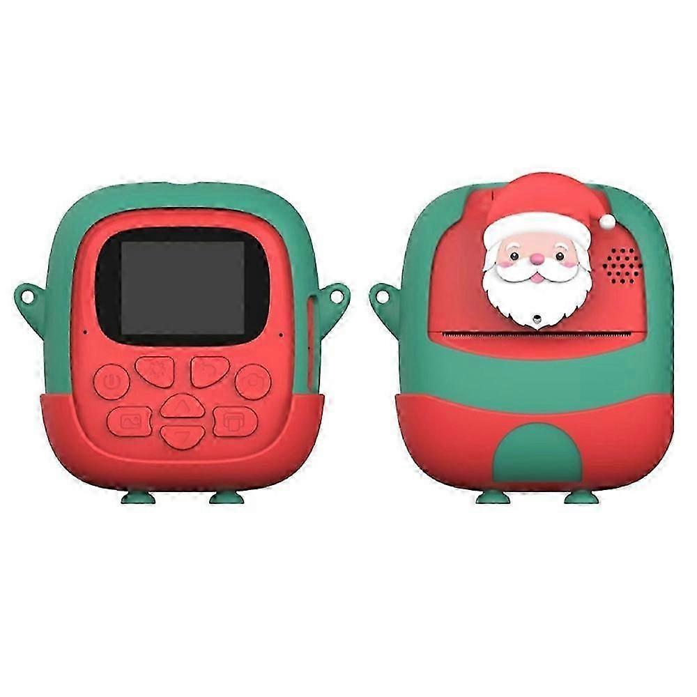 Christmas Style 2.0-inch Screen Children HD Digital Camera Instant Photo Printer with 32G TF Card +