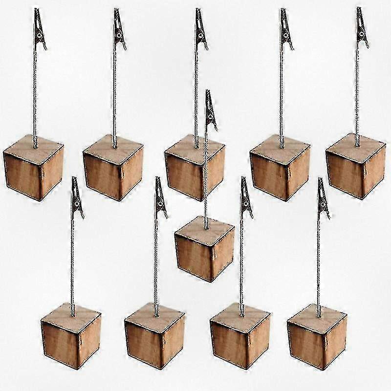 10 قطع من حاملات البطاقات الخشبية مع مشابك حديدية متينة لتنظيم وعرض البطاقات