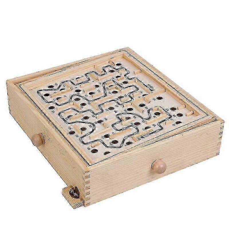 Wooden Maze Game With Two Steel Marbles Puzzle Game
