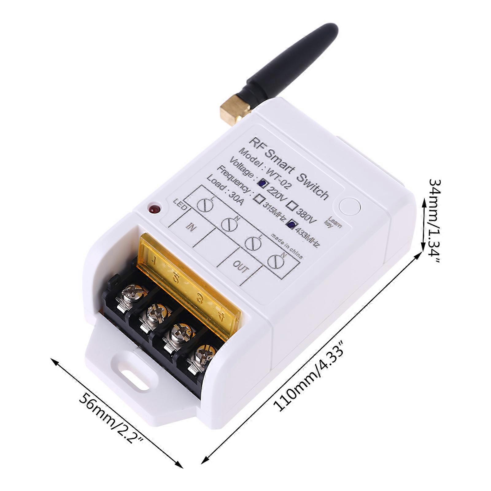 Wireless Remote Control Switch Receiver with Led Light 2000M Transmitter Ultra High Sensitivity Receiving for Water Pump 315MHZ