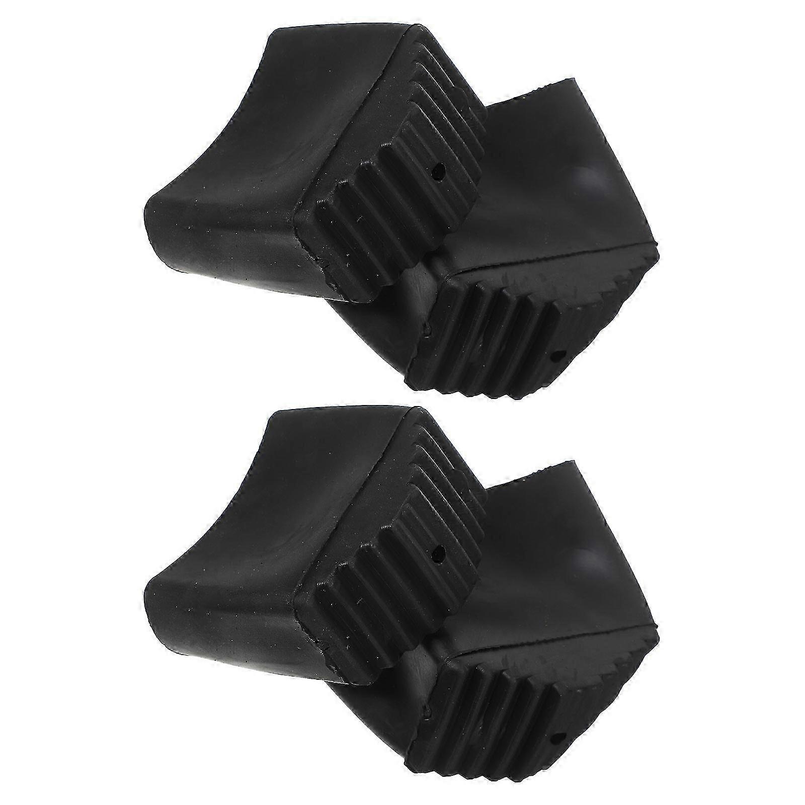 4 Adet Kaymaz Merdiven Ayak Koruyucuları, Siyah Katlanır Basamaklı Merdiven Tamponları, 4x4x2cm