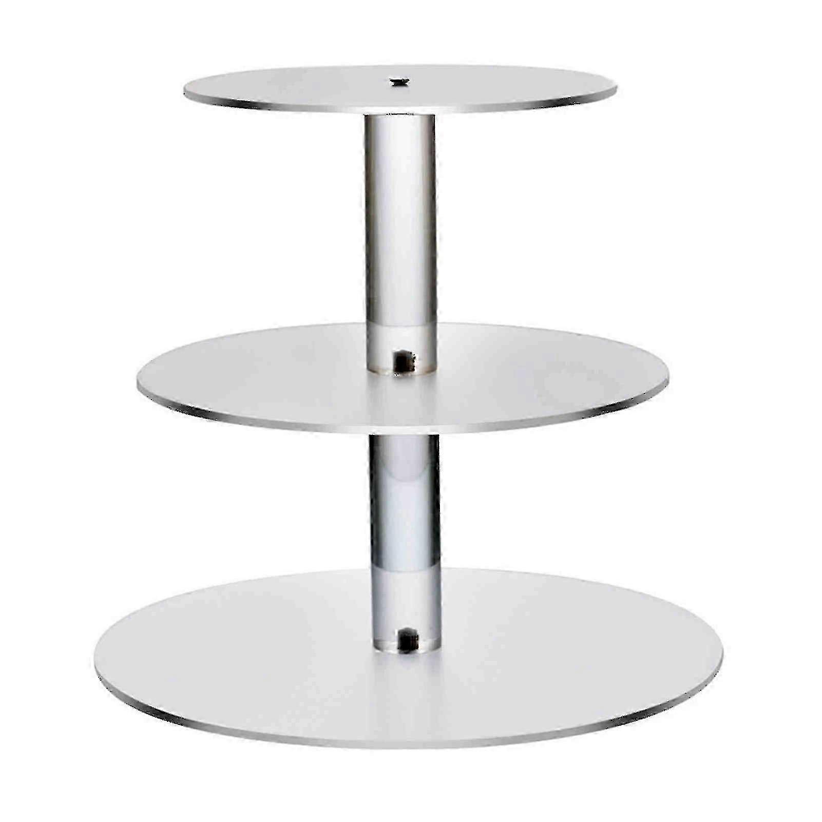 Transparent Glass Cake Display Tier Rack with Decorative Function