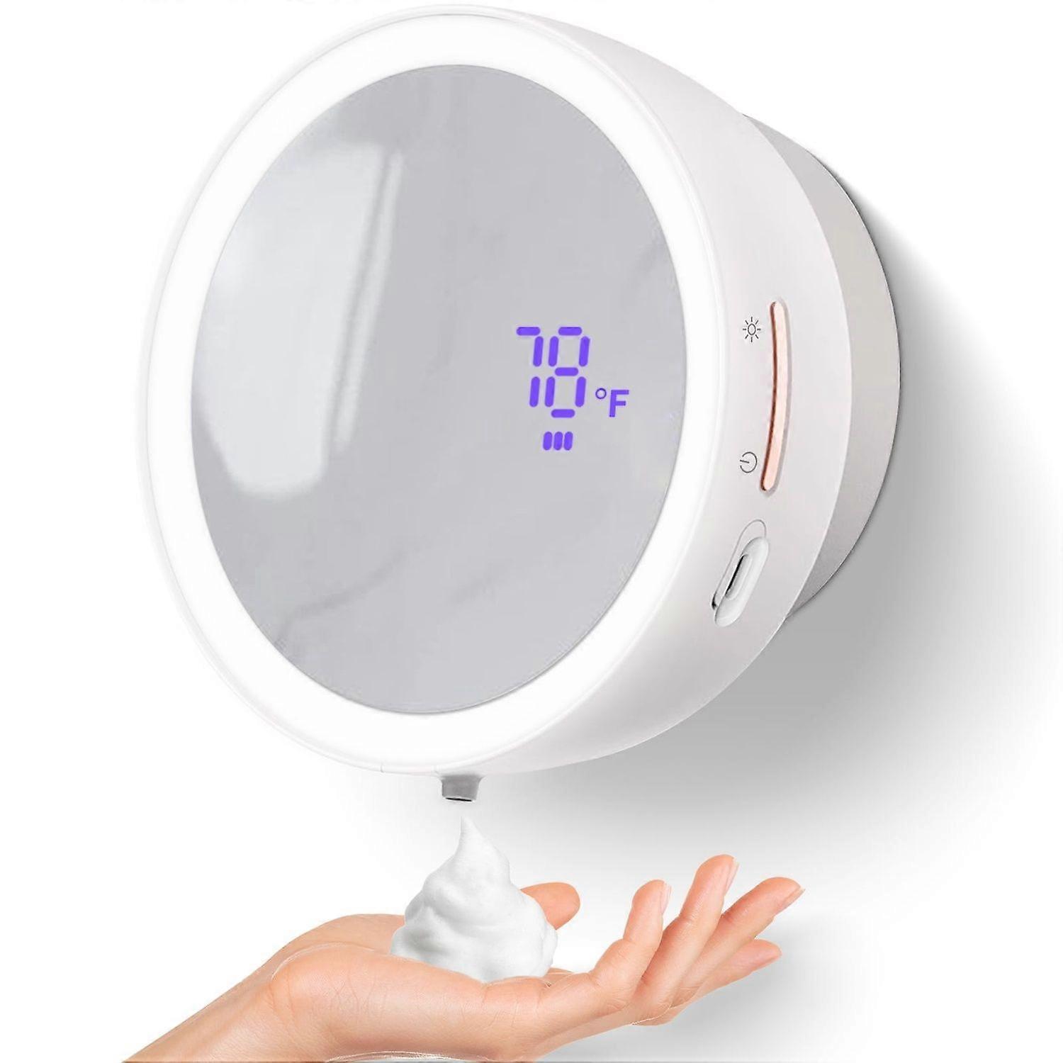 Wall Mounted Automatic Soap Dispenser With Electric Smart Magnifier Led Light For Bathroom, Kitchen