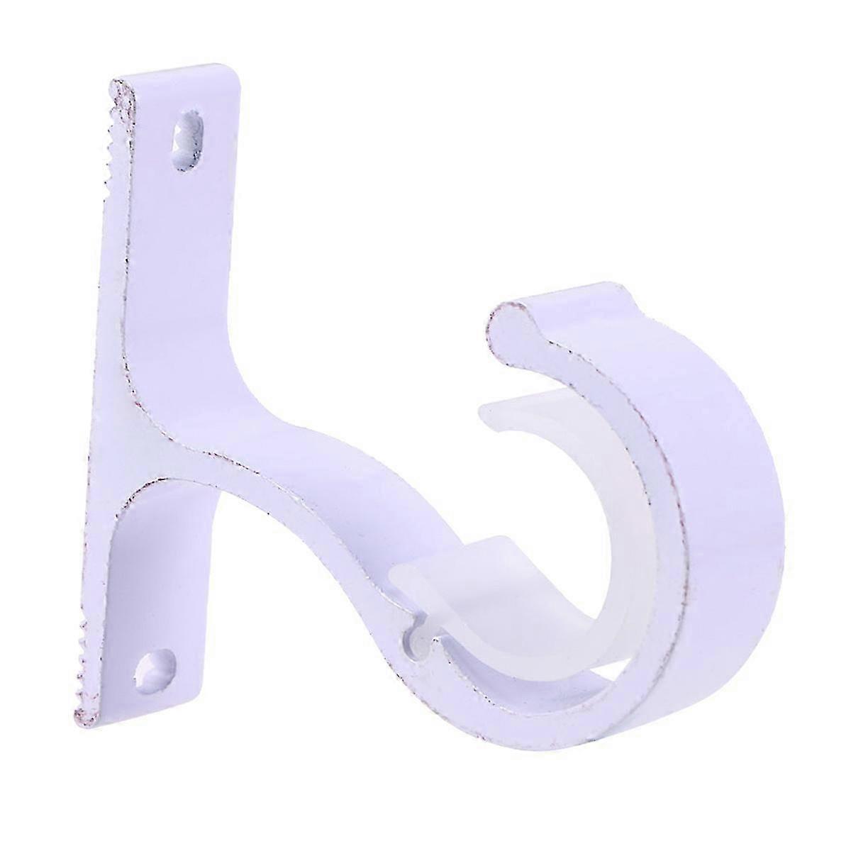 2PCS Curtain Rod Aluminium Alloy Thick Single Bracket Mounting Bracket White