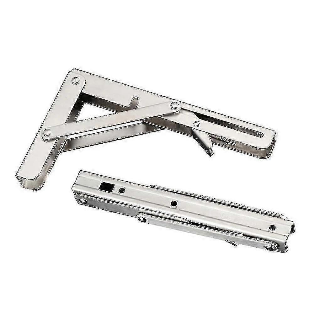2pcs Heavy-Duty Stainless Steel Folding Support Brackets Suitable for Folding Tables and Wall Shelves
