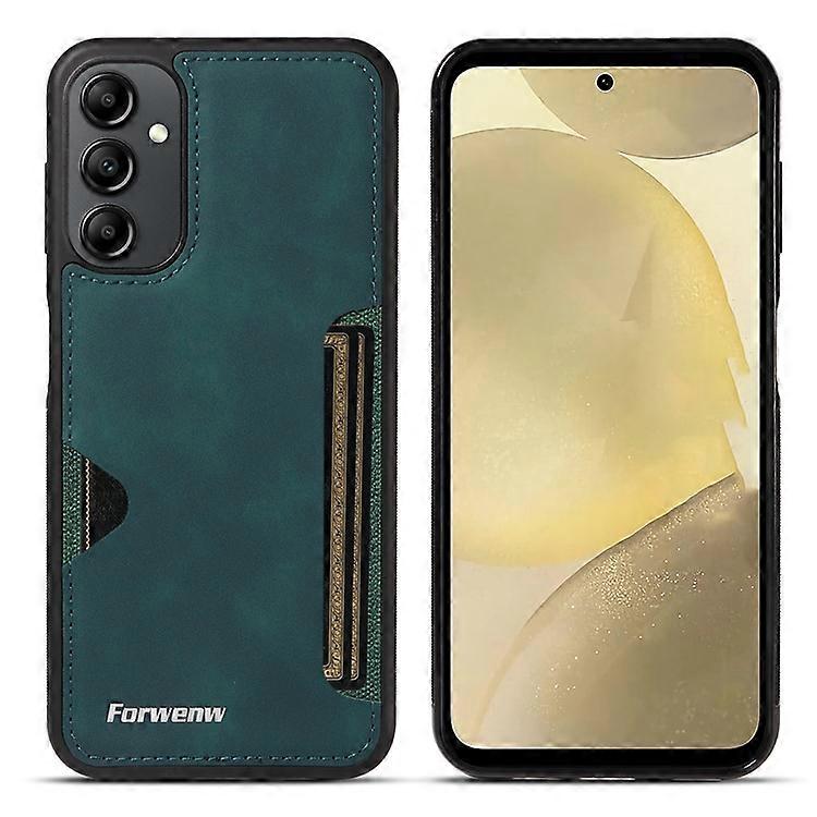 FORWENW F5 Series Compatible For Samsung Galaxy S24 Case Leather+TPU Phone Cover with Card Holder
