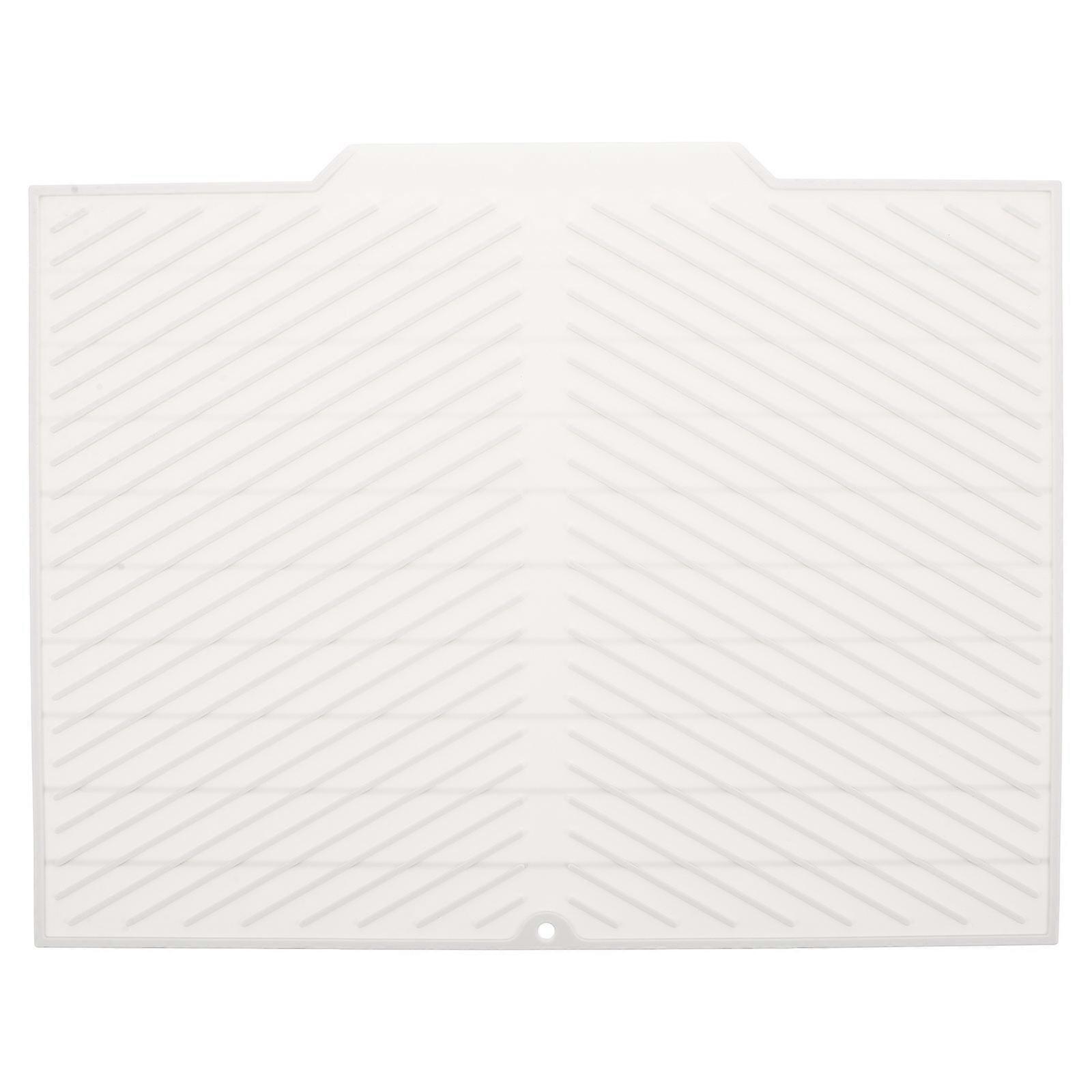 Flexible Silicone Dish Drying Pad, Non Slip Kitchen Drain Mat, Foldable Countertop Drainer for Dishes, Pans, Fruits & Vegetables