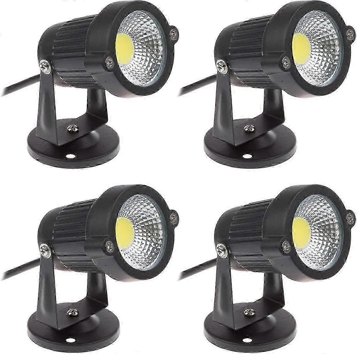 4-Pack 5W COB LED Adjustable Spotlights 220V Outdoor Lighting (Cold White)
