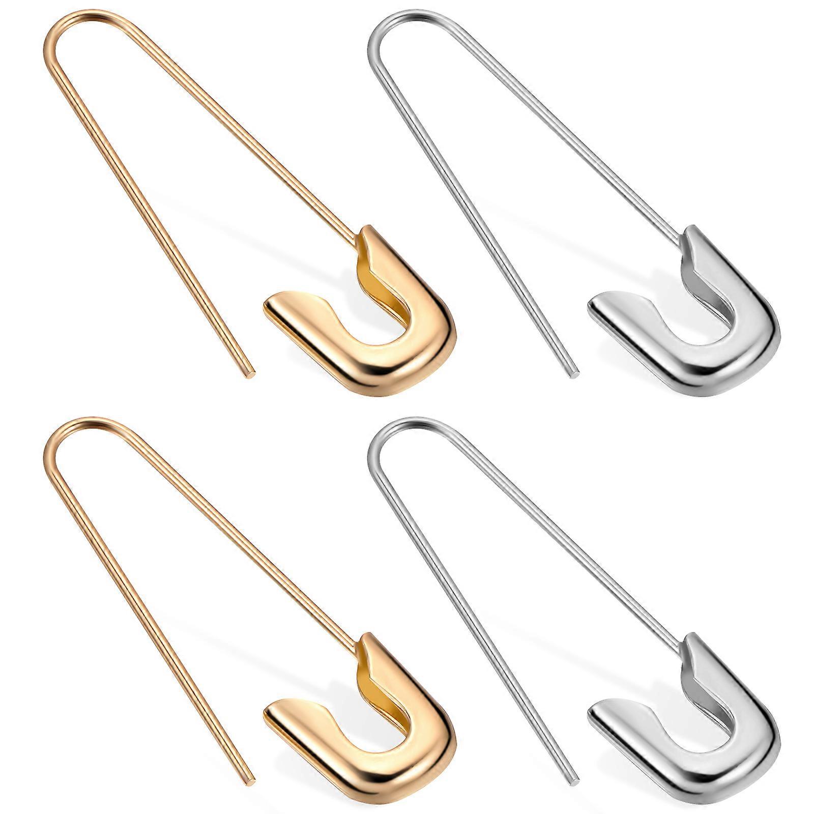 Unique Ear Studs in Safety Pin Style, Trendy and Practical, Ideal for Modern Women