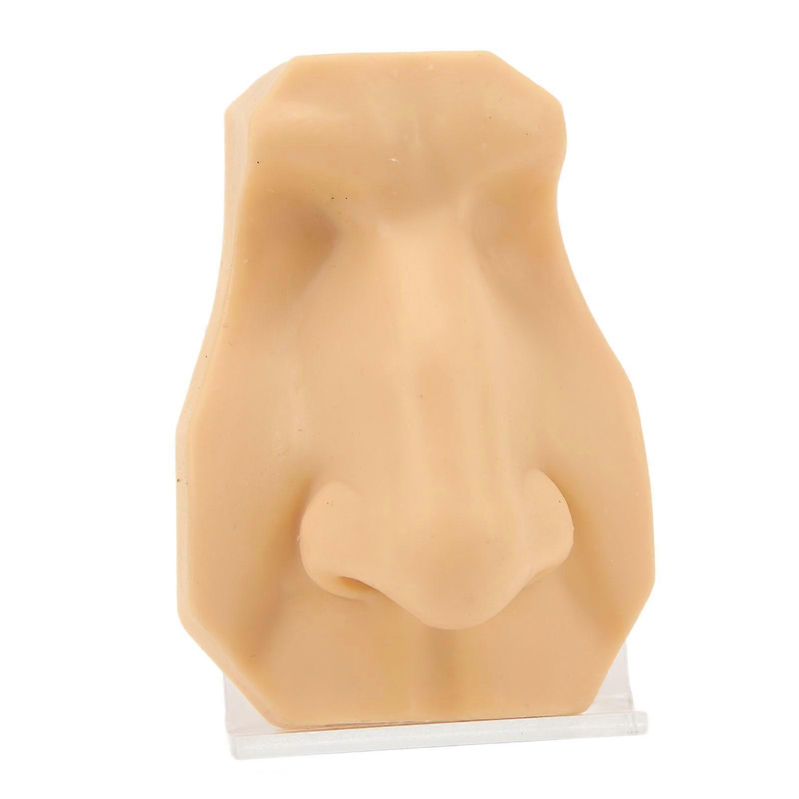 3D Silicone Nose Model for Piercing Jewelry Display Flexible Reusable Nose Piercing Practice Model with Acrylic Stand 
