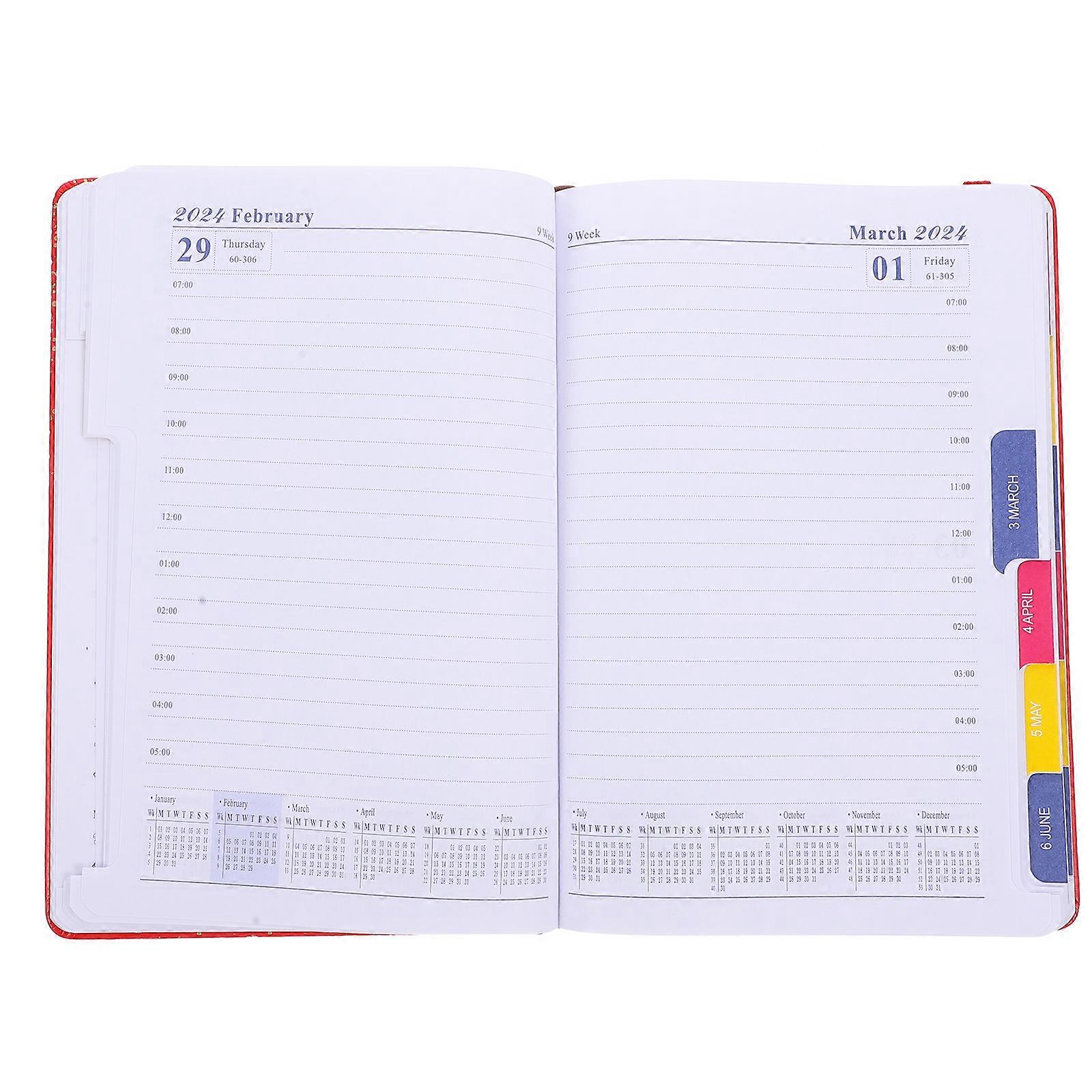 Date Notepad Weekly Plan Pad for Scheduling Tasks with 2024 Red Paper