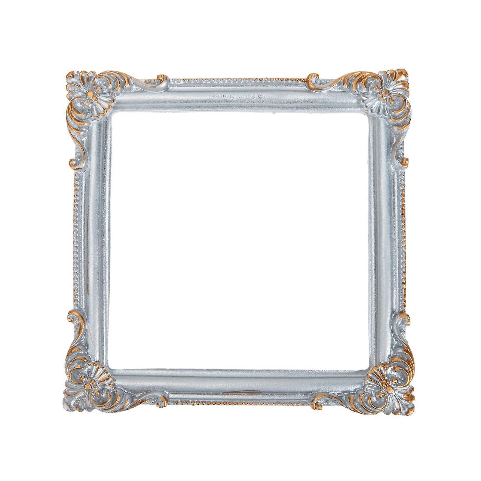 Resin Picture Frame Retro Picture Frame Prop Home Atmosphere Enhancement Square 11x11cm 1Pack